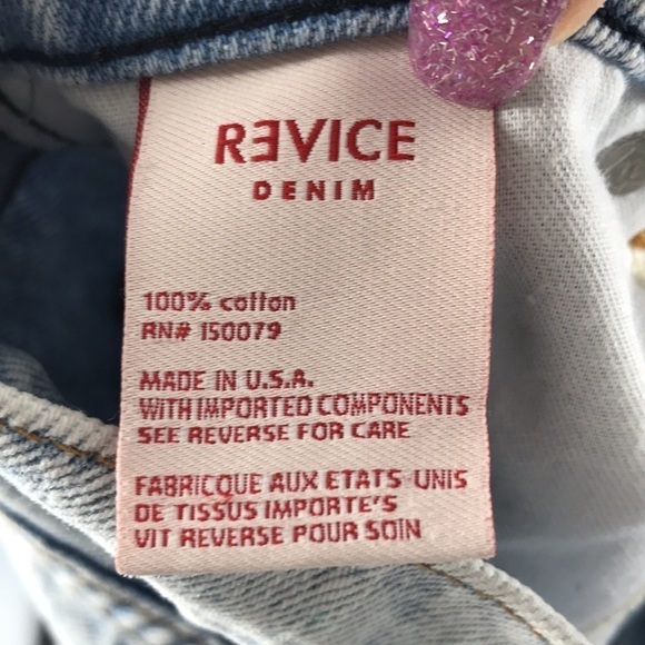 Revice Light Wash Distressed button Fly Jeans Size 26 - Picture 4 of 15